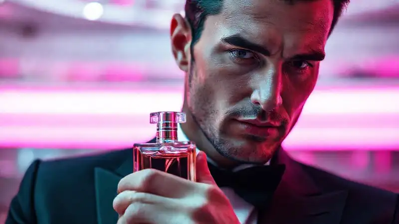 Un hombre elegante y su perfume